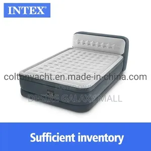 Intex Inflatable Ultra Plush Air Mattress With Headboard