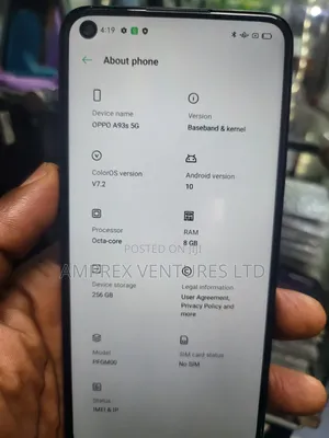 Oppo A93S 5G 256 GB Black