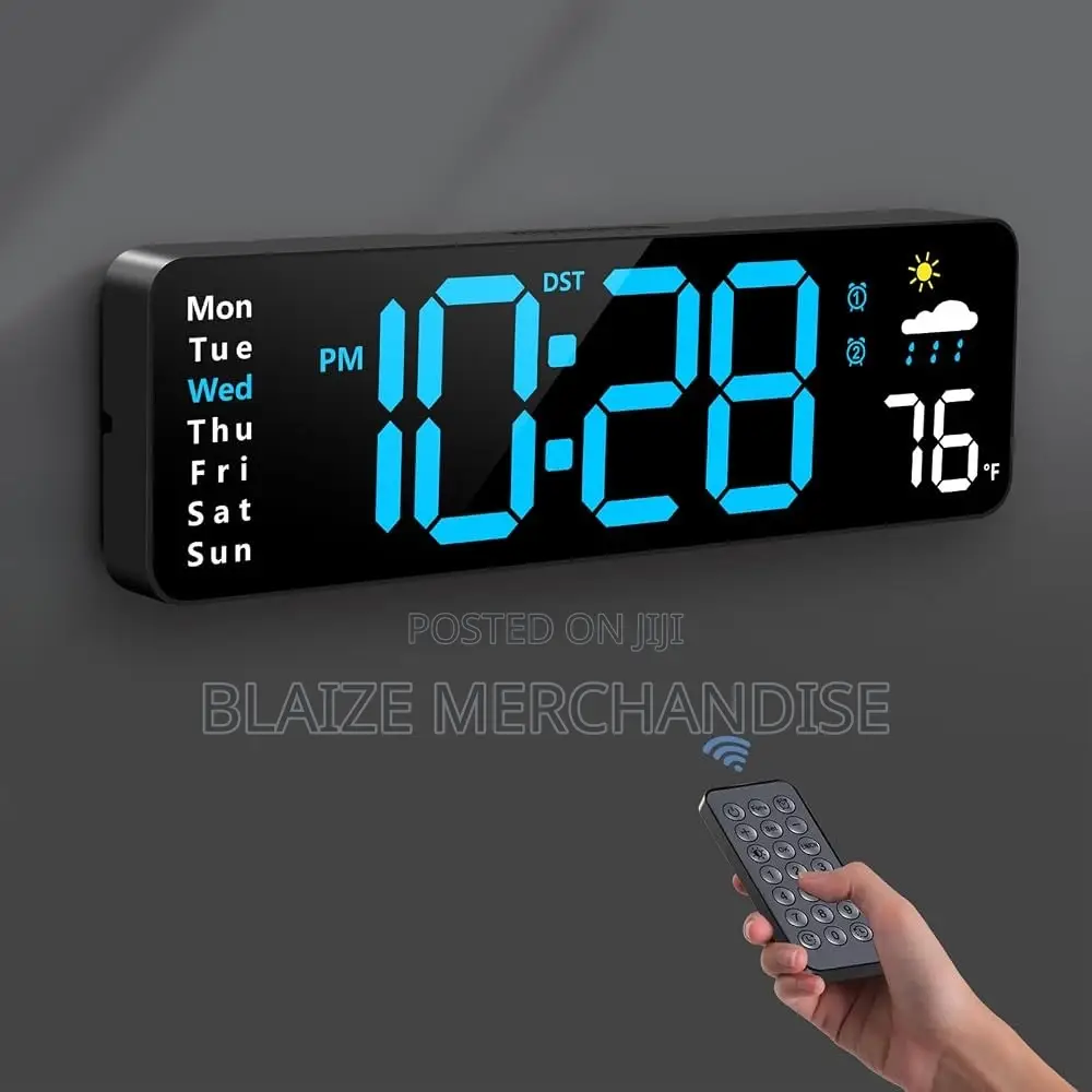 Large-Font Rectangular LED Digital Alarm Clock