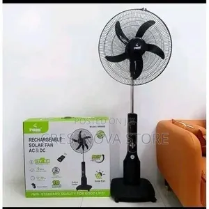 IWIN ENERGY 18 Inches Rechargeable Solar Standing Fan AC/DC