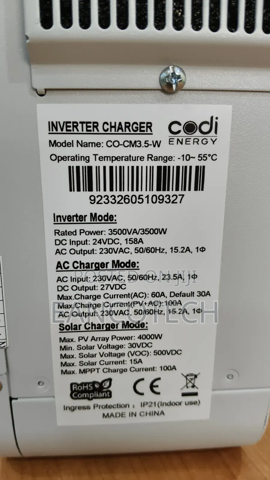 Codi 3.5KW 24v Hybrid Solar Inverter
