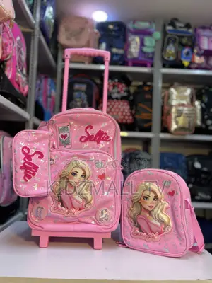 Pink Girls’ Trolley School Bag Set