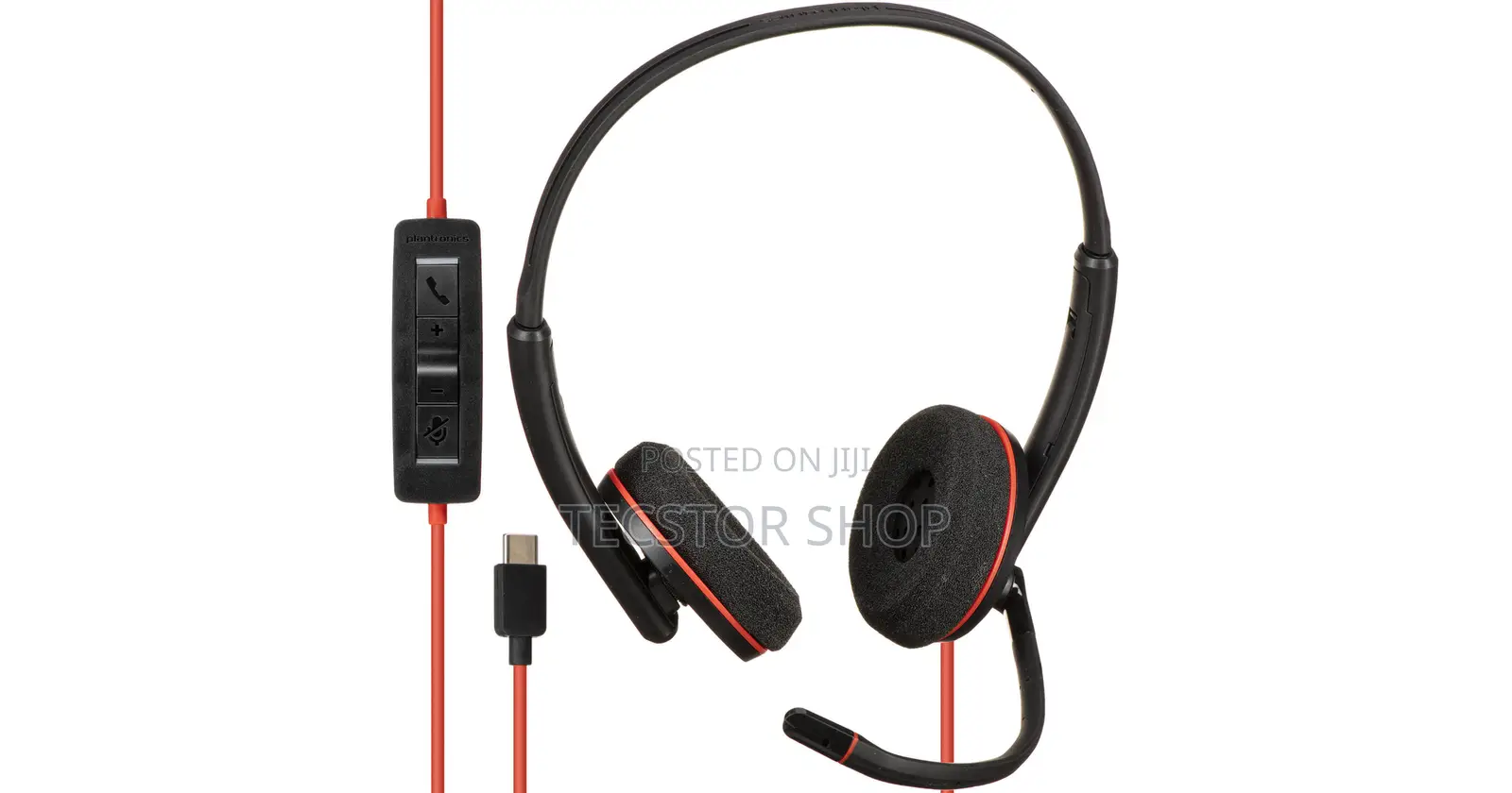 Poly Blackwire 3220 Stereo USB-C Headset +USB-C/A Adapter