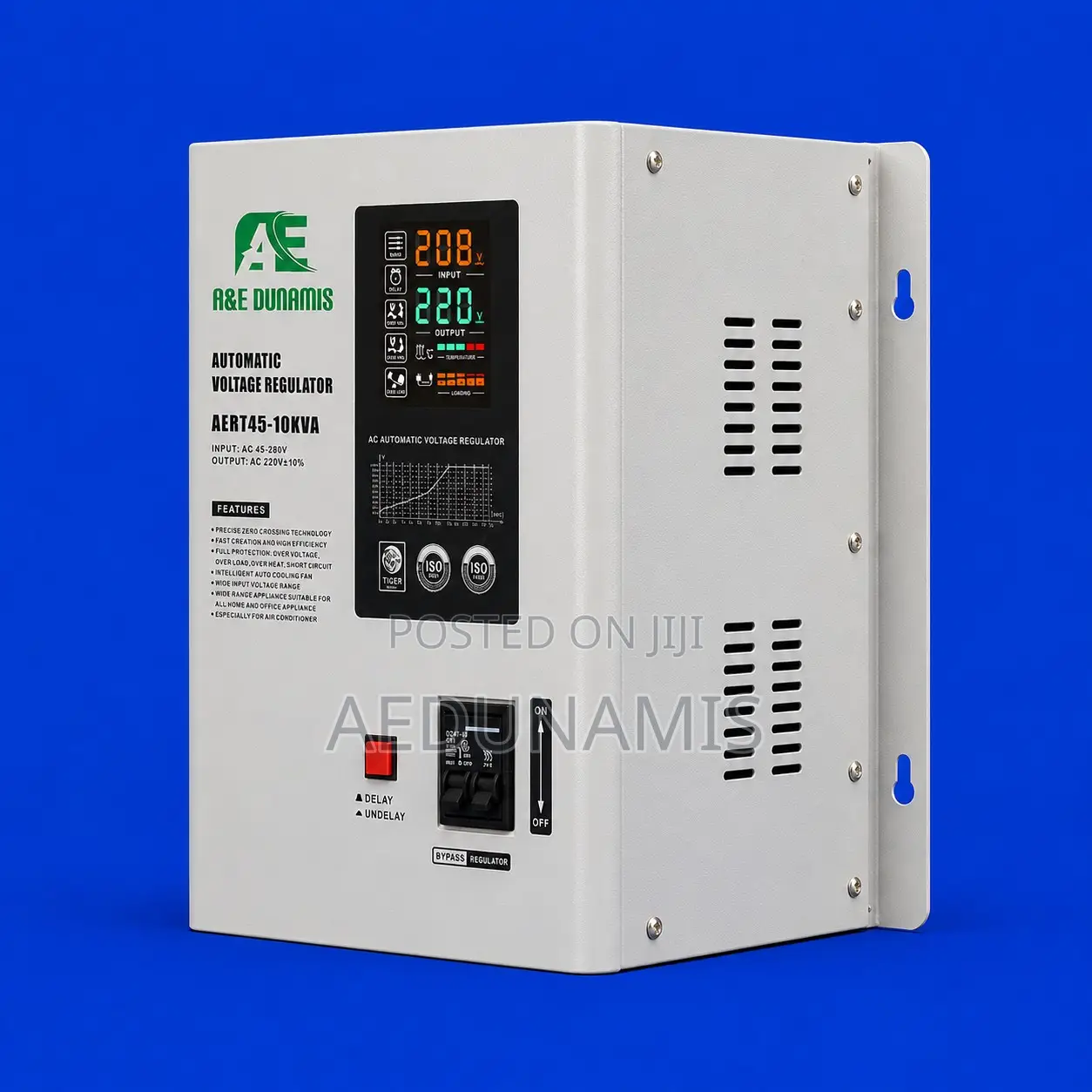 A E Dunamis 10KVA Relay Voltage Stabilizer-Desktop (45V -280v)