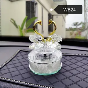 Solar Power Turning Car Accessories White Swan Gift