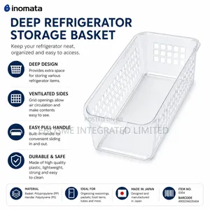 Inomata Deep Refrigerator Storage Organizer Basket
