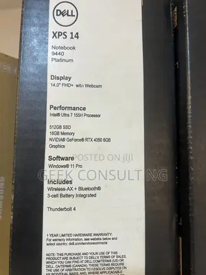 New Laptop Dell XPS 14 9440 16GB Intel Core Ultra 7 SSD 512GB