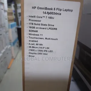 New Laptop HP OmniBook 5 Flip 16GB Intel Core i7 SSD 1T