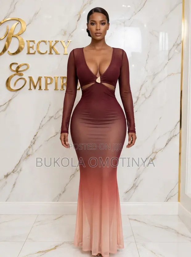 burgundy and gold ombre dress Luxury to Peach Ombré Mesh Bodycon With Clasp Rose gold sequin dress