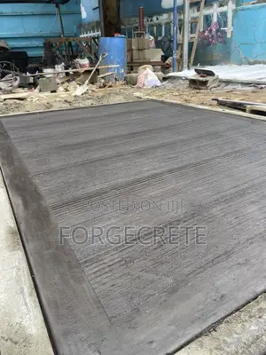 Black Colored Broom Finishing Concrete Floor Design