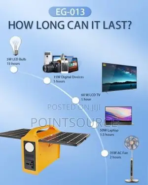100W Portable Power Station With Inbuilt Solar Panel, LED Light,