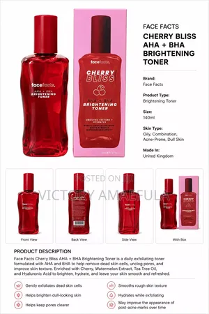 Face Facts Cherry Bliss AHA + BHA Brightening Toner