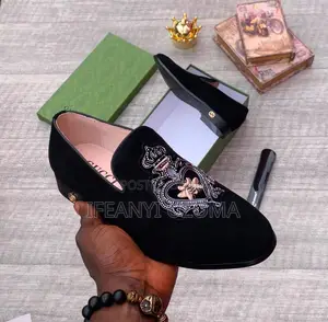 Gucci Designer Black Suede Shoe