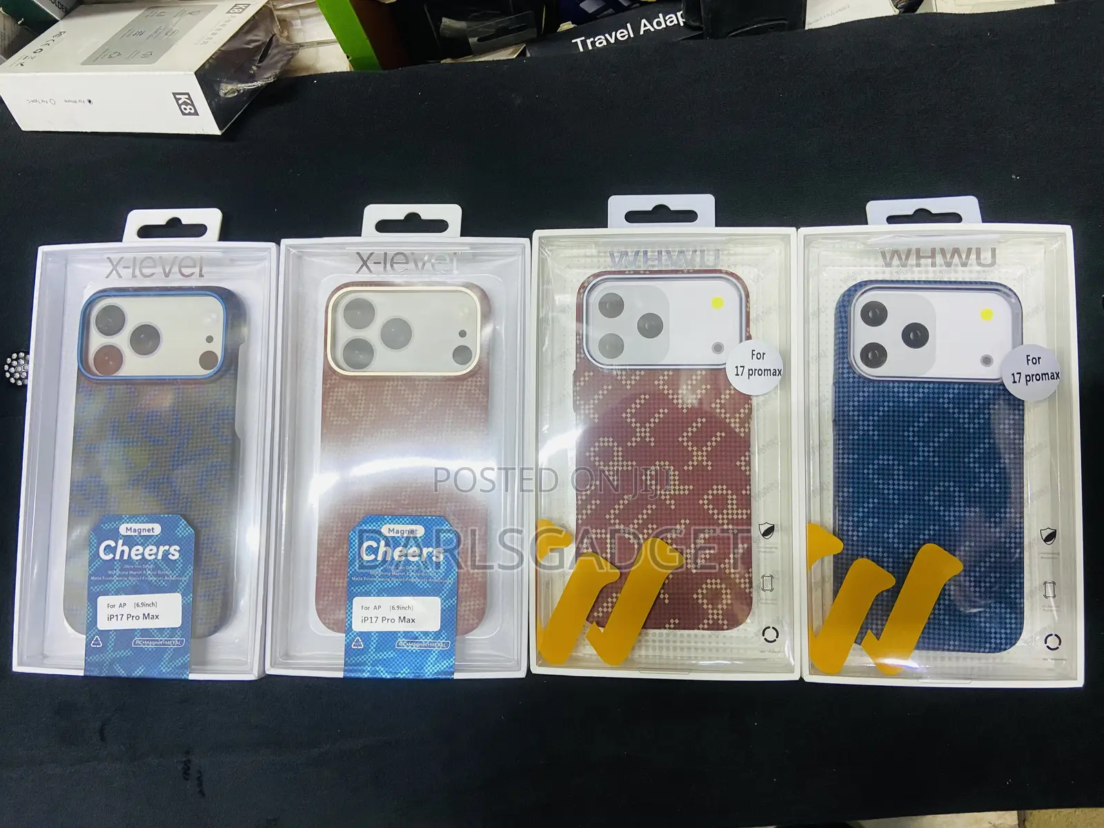 WHWU iPhone 17 Pro Max Carbon Fiber Pattern Shockproof Phone Case