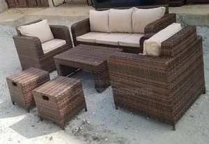 7 Seater Rattan Outdoor Sofa Set With Cushions