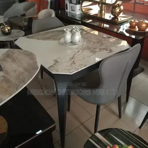 Marbel Made Dining Table by 4 Seater Chairs