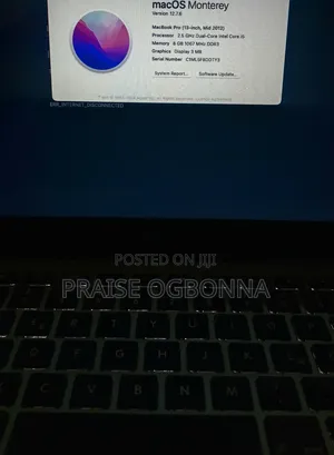 Laptop Apple MacBook Pro 2012 8GB Intel Core i5 SSD 256GB