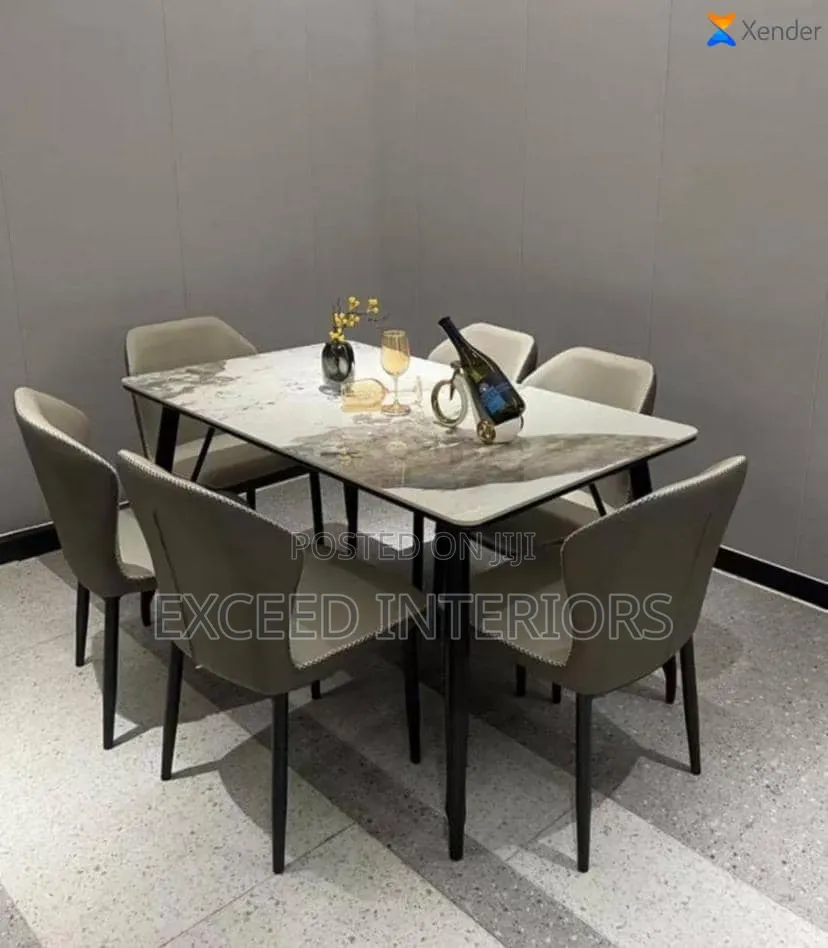 Quality Imported Unique Marble Dining by 6