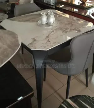 Marbel Made Dining Table by 4 Seater Chairs