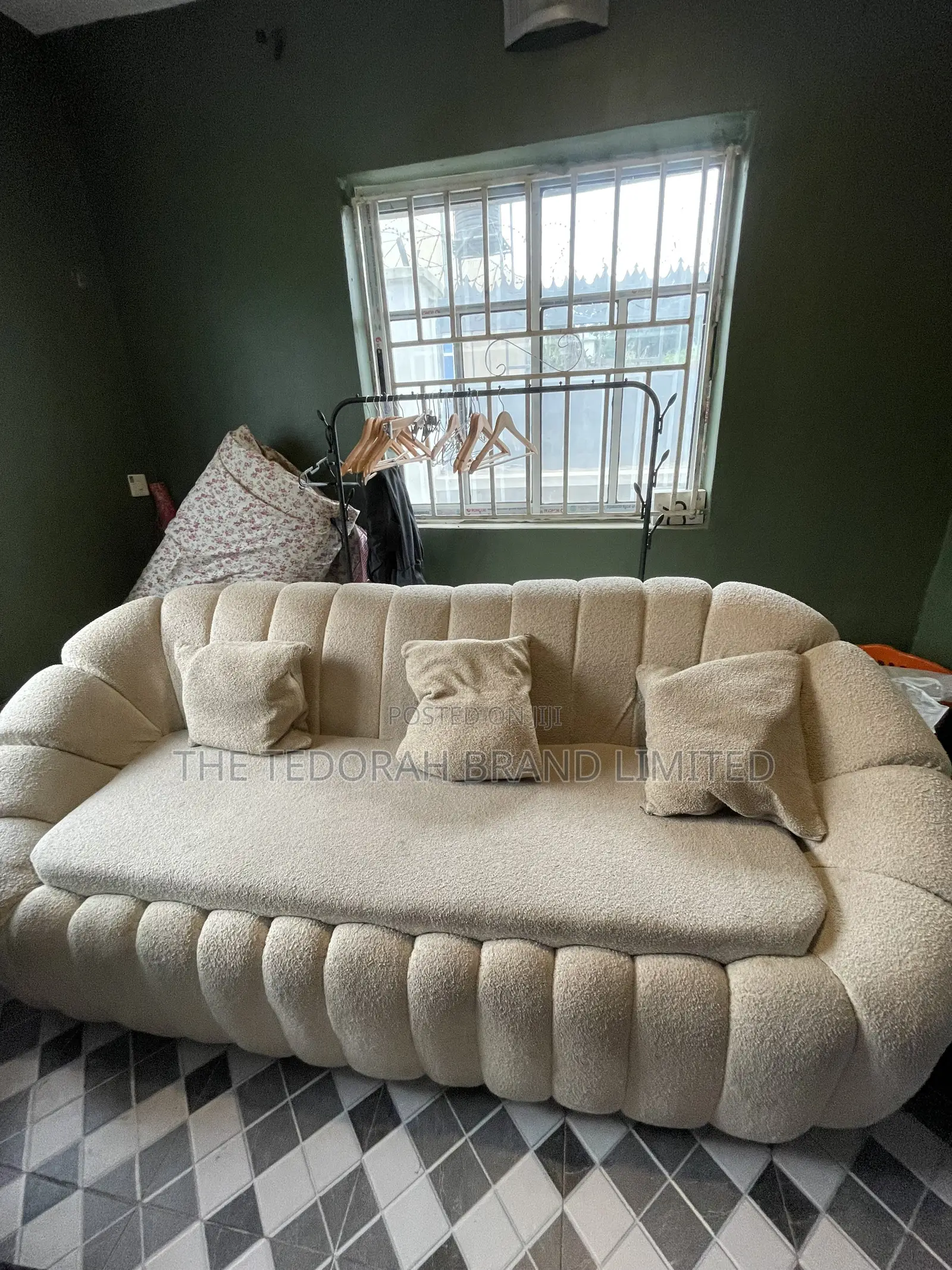 Cream Boucle Sofa