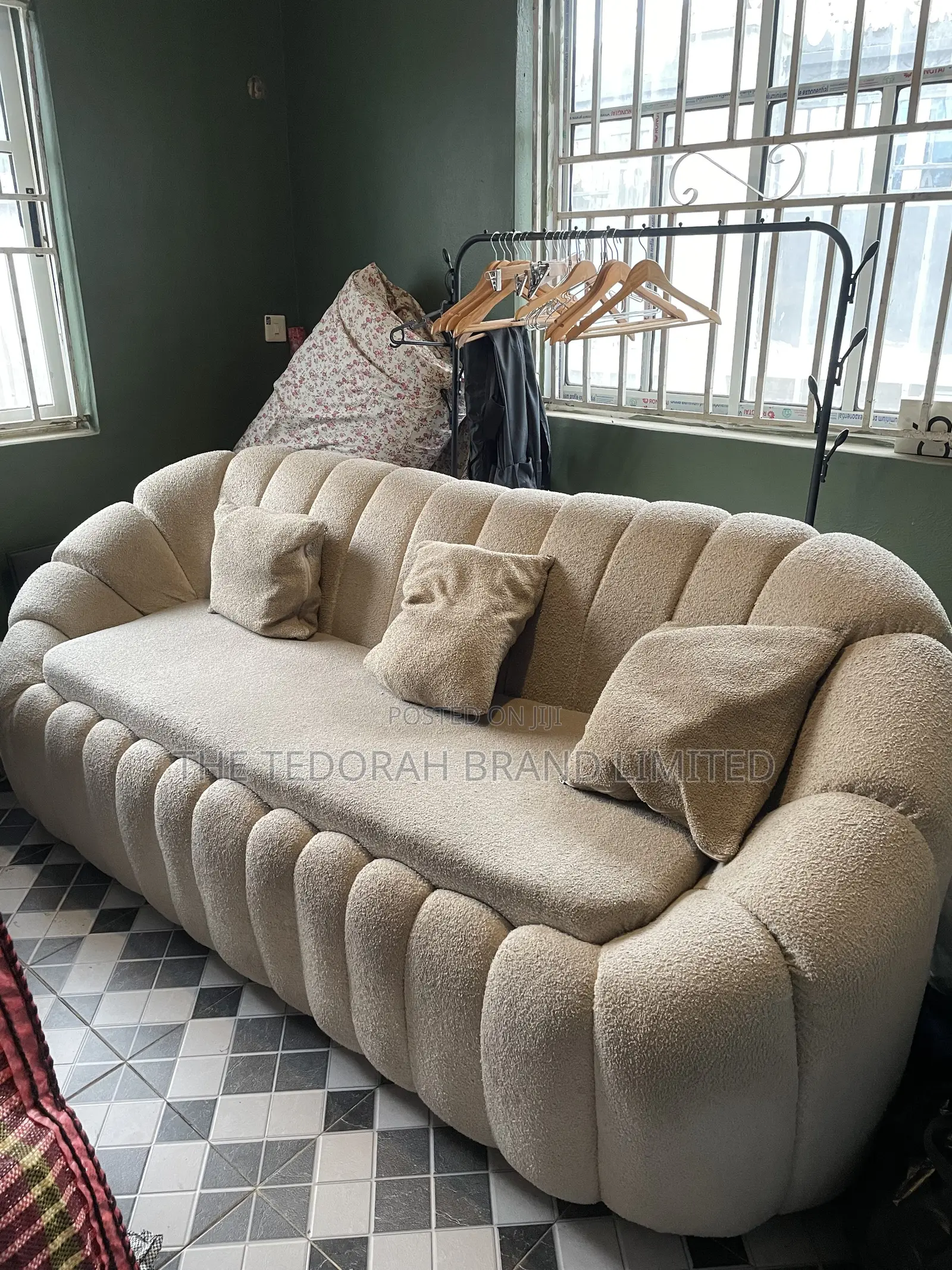 Cream Boucle Sofa