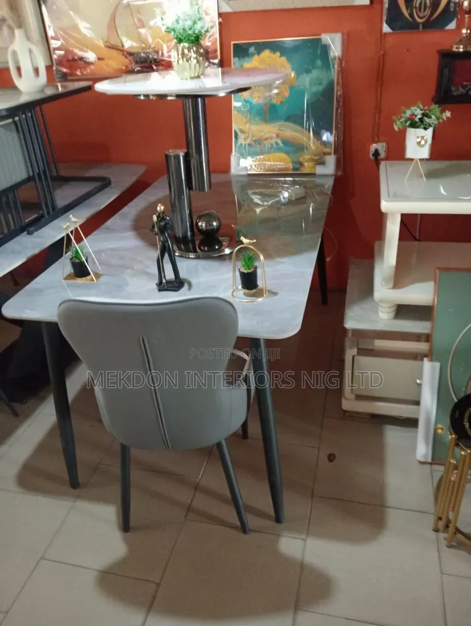 Marble Top Dining Table by 6 Seaters