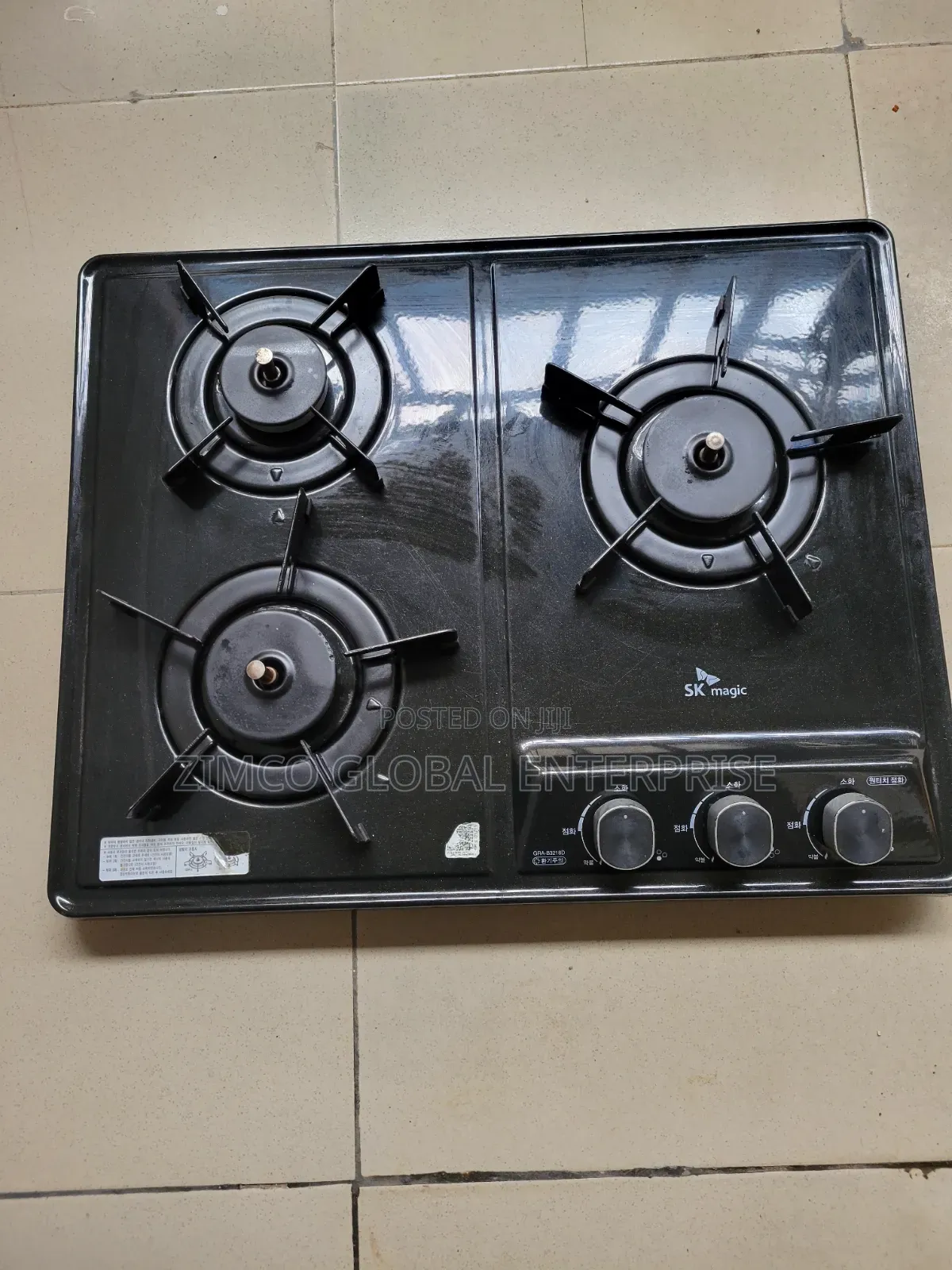 Magic Black Flat 3 Burner Gas