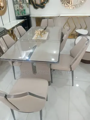 Super Quality Turkish Marbel Top Dining Table by 6 Seaters Chair