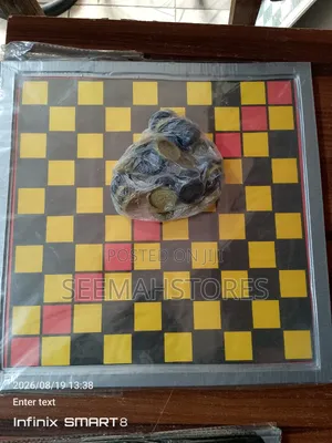 2 in 1 Aluminum Draft /Ludo Game. 14 by 14 Iches