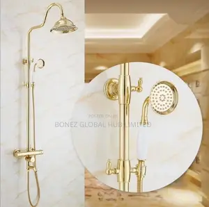 Luxury Rainfall Shower Kit Gold