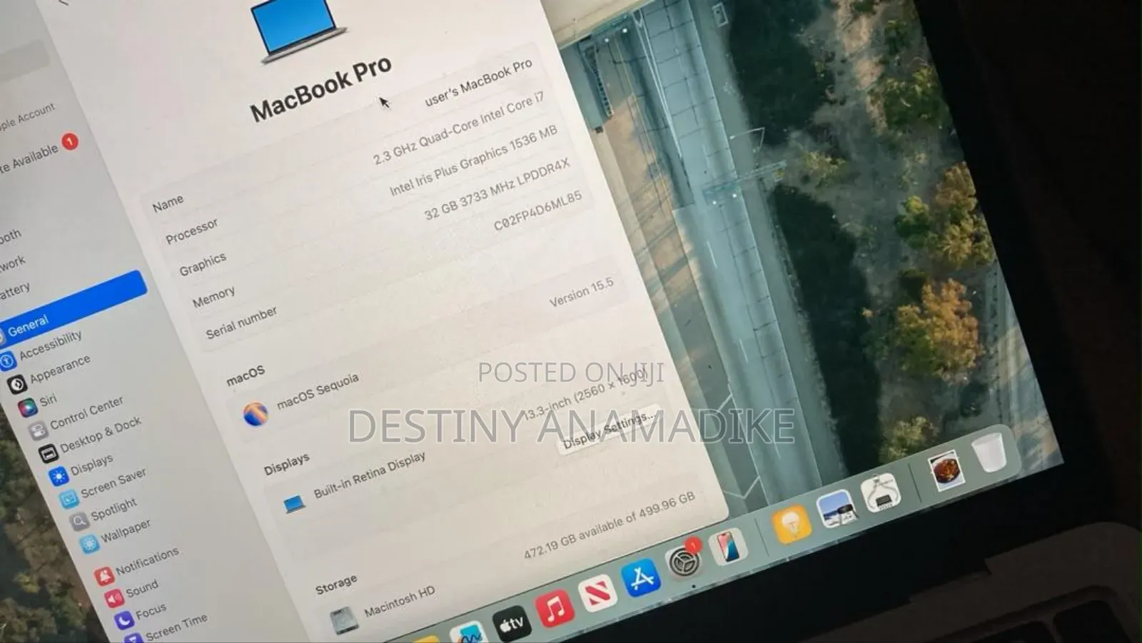 Laptop Apple MacBook Pro 2020 32GB Intel Core i7 SSD 512GB