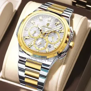 Poedagar Chain Chronograph Comes With Box and Carrier Bag