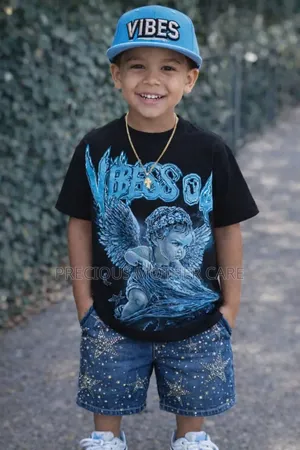 Quality Boy Top,jean Short and Face Cap 3 Pic