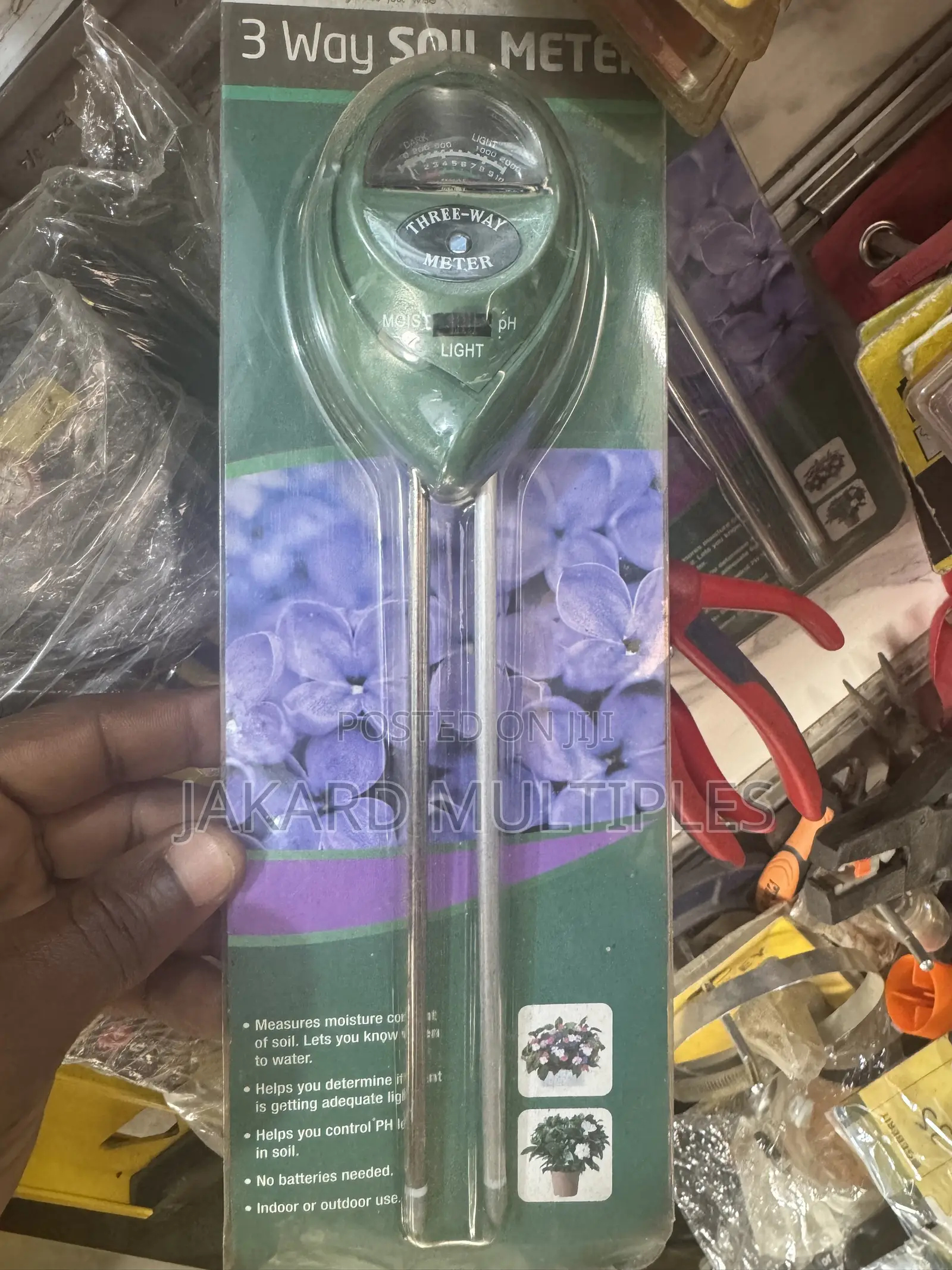 3-Way Soil Meter (Moisture, pH, and Light Tester)