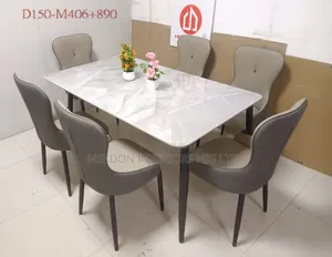 Marble Top Dining Table by 6 Seaters Chair