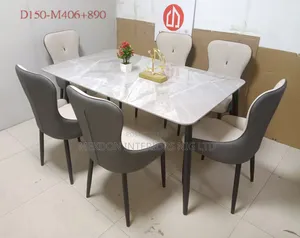 Marble Top Dining Table by 6 Seaters Chair
