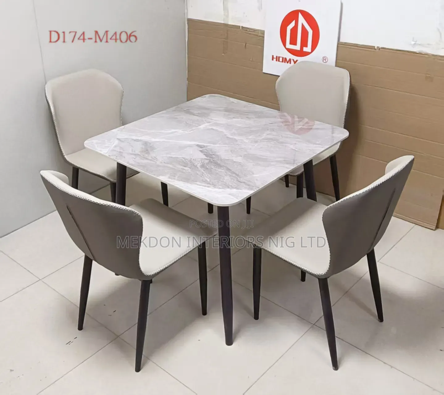 Marble Top Dining Table Set by 4 Seater