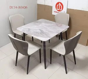 Marble Top Dining Table Set by 4 Seater