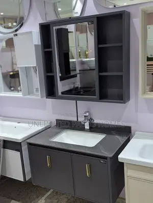 Modern Bathroom Vanity Set With Mirror Cabinet