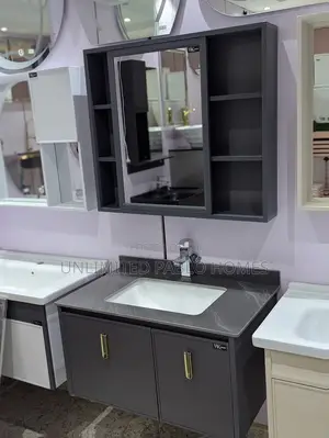 Modern Bathroom Vanity Set With Mirror Cabinet