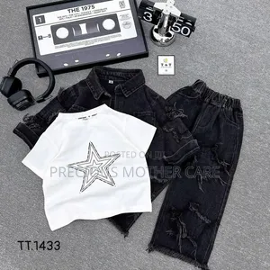 Children Unique Wears Jean Jacket,trouser and Top 3 Pics