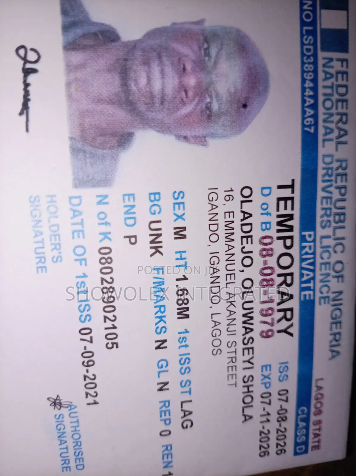 Mr Oladejo Oluwseyi Shola