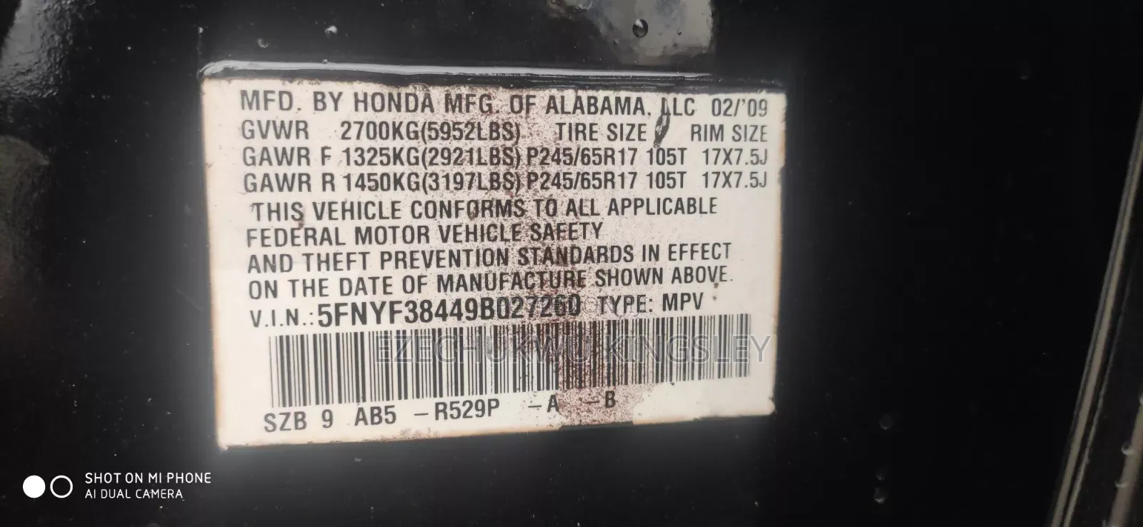 Honda Pilot 2009 Black