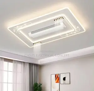 Luxury Fan Chandelier, 3 Color LED Light and Remote Control