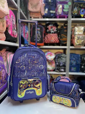 Smiggle Kids School Trolley Bag Set - Blue Gamer Edition