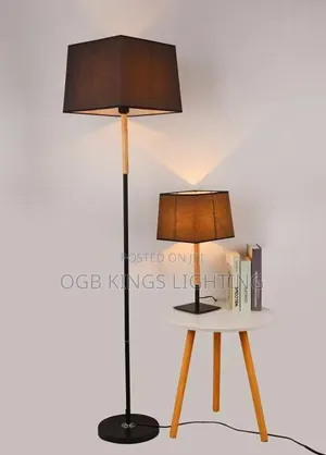 Modern Brown Lampshade Led Floor Lamp