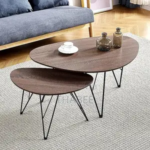 2 in 1 Oval Center Table Brown
