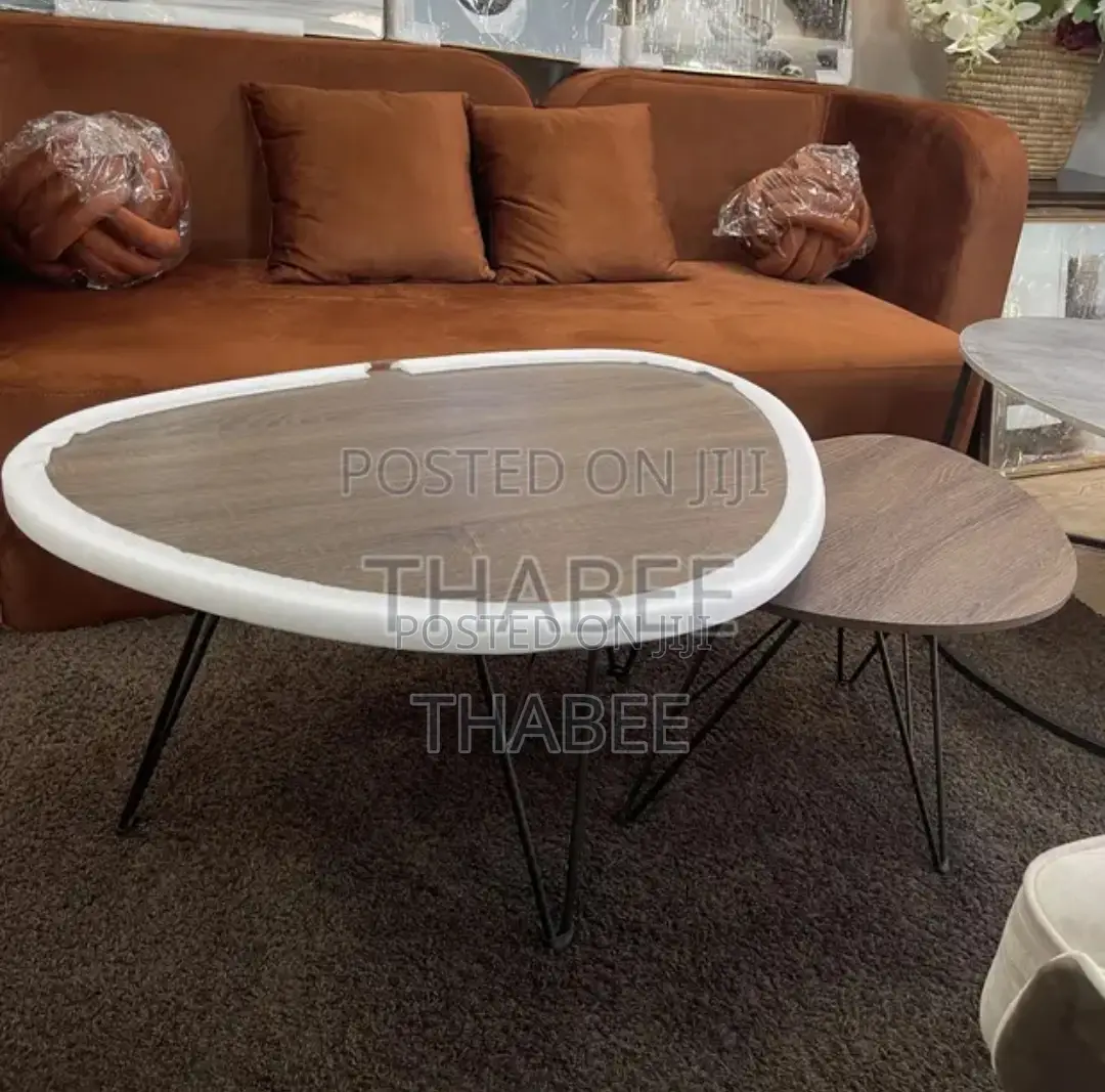 2 in 1 Oval Center Table Brown