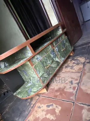 Stylish Green Marble TV Stand / Center Table With Storage