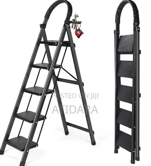 5-Step Ladder With Tool Tray – Strong Perfect for Home Use | Black